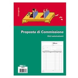 [51911] BLOCCO COPIA COMMISSIONI 29,7X21cm 33fg 3 copie autoric. E5237A EDIPRO
