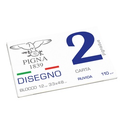 [67596] BLOCCO DISEGNO PIGNA2 33x48cm collato 12fg 110gr ruvido