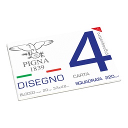 [67604] BLOCCO DISEGNO PIGNA4 33x48cm 4 angoli 20fg 200gr liscia squadrata