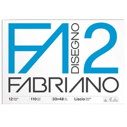[47080] BLOCCO FABRIANO2 (33X48CM 12FG 110GR LISCIO COLLATO