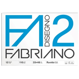 [47079] BLOCCO FABRIANO2 (33X48CM 12FG 110GR RUVIDO COLLATO