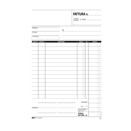 [61711] BLOCCO FATTURA 1 ALIQUOTA 23X14,8CM 33fg 3 copie AUTORIC. E5273CT