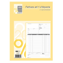 [50293] BLOCCO FATTURE 1 ALIQUOTA IVA 33/33/33 FOGLI AUTORIC. 29,7X21 E5284A