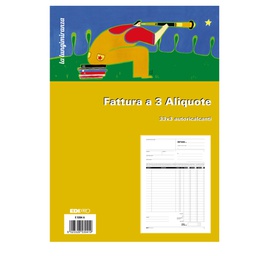 [54645] BLOCCO FATTURE 3 ALIQUOTE IVA 3COPIE 33FOGLI AUTORIC. 29,7X21 E5304A