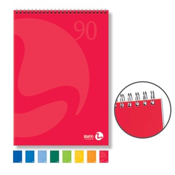 [69586] BLOCCO NOTES SPIRALATO lato corto 150x210mm 90gr 50fg 5mm COLOR BM