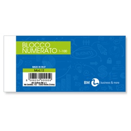 [83030] BLOCCO NUMERATO 1-100 colori assortiti 13x6cm art. 12/10B BM