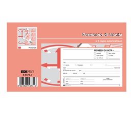 [50255] BLOCCO PERMESSO USCITA 50/50 FOGLI AUTORIC. 9,9X17CM E5673A