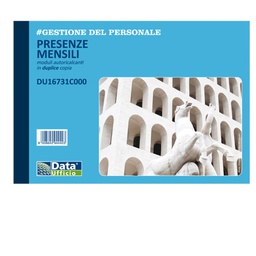 [90900] Blocco presenze mensili 25/25copie autor. 14,8x21,5cm DU16731C000