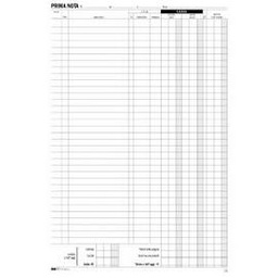 [50274] BLOCCO PRIMA NOTA CASSA ENTRATE/USCITE/IVA 50/50 FOGLI AUTORIC. 31X21 E5356A