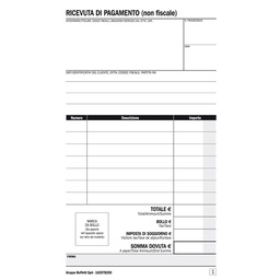 [88619] Blocco ricevute BB e affittacamere 25/25copie autoric16,8x10cm DU16257B250 DU