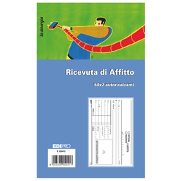 [50277] BLOCCO RICEVUTE D'AFFITTO 50/50 FOGLI AUTORIC. 9,9X17 E5504C
