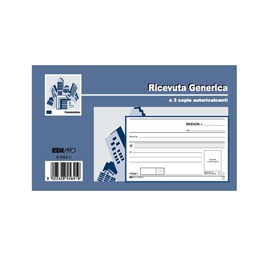[62627] BLOCCO RICEVUTE GENERICHE 33FOGLI 3 COPIE AUTORIC. 9,9X17 E5564CT