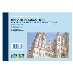 [90889] Blocco ricevute pagamento attivitA' sportive 50/50 copie autor. DU162580000