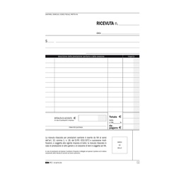 [50267] BLOCCO RICEVUTE SANITARIE 50/50 FOGLI AUTORIC. 23X15 E5275CN