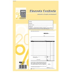 [50266] BLOCCO RICEVUTE SANITARIE NUMERATE 50/50 FOGLI AUTORIC. 23X15 E5275C
