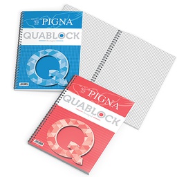 [38542] BLOCCO SPIRALATO 22x29,7cm 4fori 5mm 80gr 120fg QUABLOCK ORIGINAL PIGNA