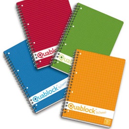 [38542] BLOCCO SPIRALATO 22x29,7cm 4fori 5mm 80gr 120fg QUABLOCK ORIGINAL PIGNA