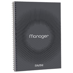 [53818] BLOCCO SPIRAL MANAGER 23X29,7CM 10MM 90FG 80GR 4fori microperforato FAVINI