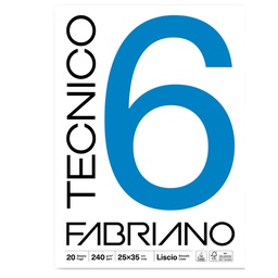 [65611] BLOCCO TECNICO 6 25x35cm 20fg 240gr liscio FABRIANO