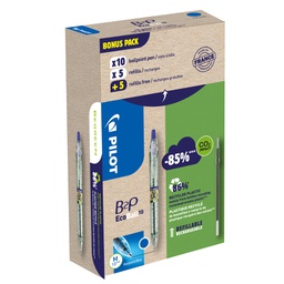 [94297] Bonuspack 10 penne +10 refill B2P Ecoball punta 1.0mm blu Pilot
