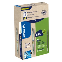 [94296] Bonuspack 10 penne +10 refill B2P Ecoball punta 1.0mm nero Pilot