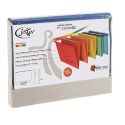 [68057] BOX 10 CARTELLE SOSPESE CASSETTO 39/V COLORI ASS. JOKER BERTESI