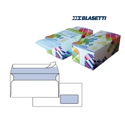 [77285] BOX DISPENSER 150 BUSTE BIANCHE 110X230MM 90GR C/FINESTRA con STRIP BLASETTI