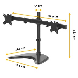 [82789] Braccio portamonitor doppio oriz ad appoggio libero Professional Series Fellowes