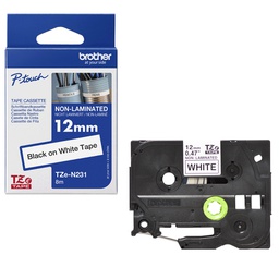 [BROTZER231] Brother Nastro in tessuto da 12 mm Nero su Bianco (4m