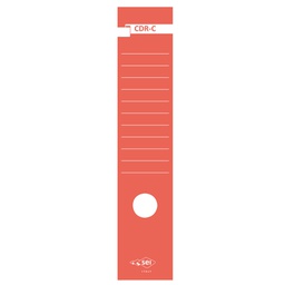 [25324] Busta 10 copridorso CDR-C carta adesiva rosso 7x34,5cm SEI ROTA