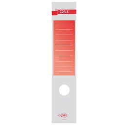 [25328] Busta 10 copridorso CDR-S carta adesiva rosso 7x34,5cm SEI ROTA