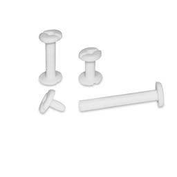 [62516] BUSTA 20 VITI SEPOLTE 10mm IN PLASTICA BIANCA