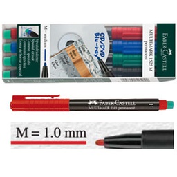 [45938] BUSTA 4 COLORI PENNARELLO MULTIMARK 1,0mm MEDIO FABER-CASTELL