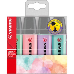 [80005] BUSTA 4 EVIDENZIATORI STABILO BOSS PASTEL