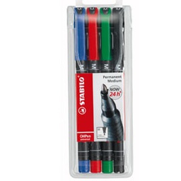 [58969] BUSTA 4 PENNARELLI STABILO OHPEN 843 PERMANENTE MEDIA
