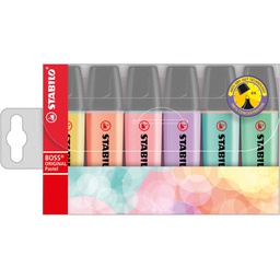 [80006] BUSTA 6 EVIDENZIATORI STABILO BOSS PASTEL