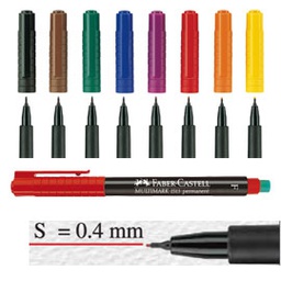 [68172] BUSTA 8 COLORI PENNARELLO MULTIMARK 0,4mm SUPERFINE FABER-CASTELL