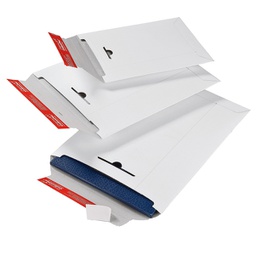 [93683] Busta a sacco in cartone bianco 310x445x30mm con chiusura autoadesiva