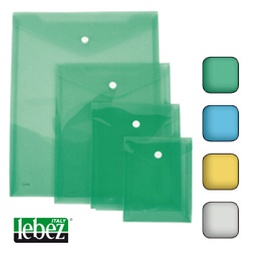 [68146] BUSTA CON BOTTONE 13,5x18,5cm - VERT. COLORI ASSORTITI LEBEZ