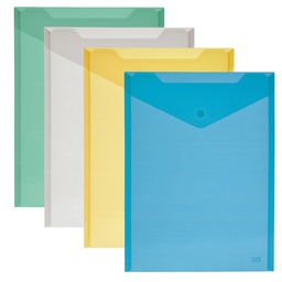 [68144] BUSTA CON BOTTONE 23,5x32cm -VERT. COLORI ASSORTITI LEBEZ