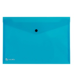 [30044] BUSTA CON BOTTONE PULL AZZURRO 21X29.7CM