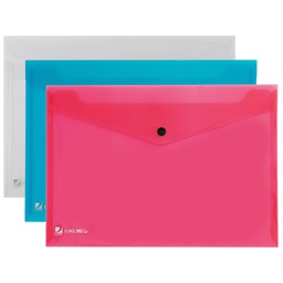 [30049] BUSTA CON BOTTONE PULL COLORATA 21X29.7CM