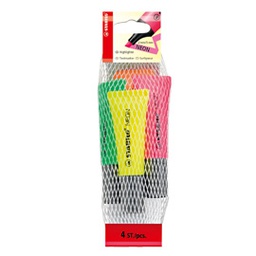 [77309] Busta da 4 evidenziatore STABILO NEON colori assortiti 72/24