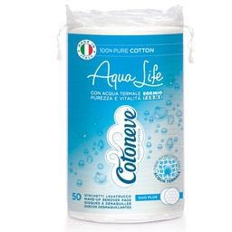 [91632] Busta da 50 dischetti levatrucco in cotone maxi tondi Cotoneve