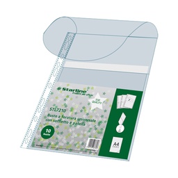 [STL7210] BUSTA FORATA PVC con SOFFIETTO e PATELLA 21x30cm Starline