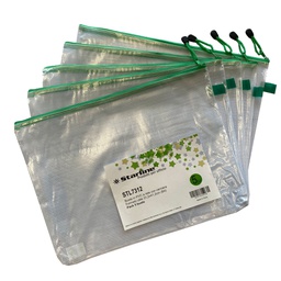 [STL7312] Busta in PVC a rete B4-31,2x41,2cm con cerniera verde