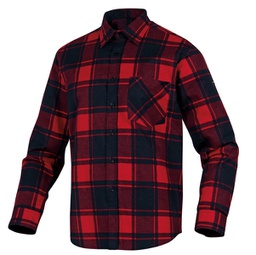 [92257] ***Camicia da lavoro Ruby in flanella di cotone Tg. L rosso nero (delist