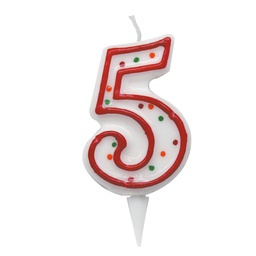 [85971] Candelina Zuccherino numero 5 - h. 8.5cm Big Party