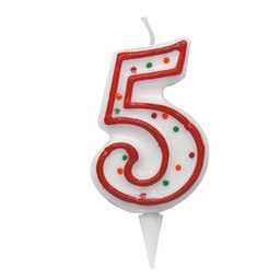[85971] Candelina Zuccherino numero 5 - h. 8.5cm Big Party