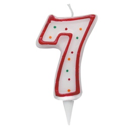 [85973] Candelina Zuccherino numero 7 - h. 8.5cm Big Party